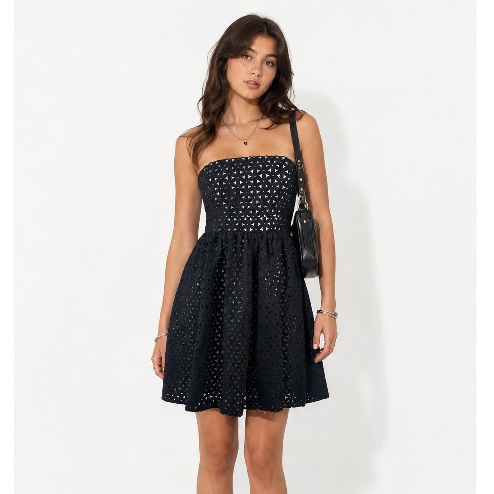 Y2K Milly New York Strapless Party Dress Womens Size 8 Coquette Cocktail USA